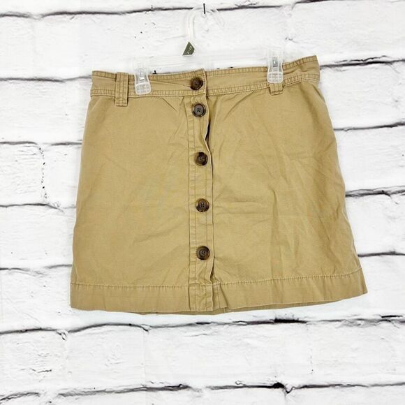 J.CREW Women's Size 4 Beige A-Line Button-Down Skirt Casual - Picture 1 of 5